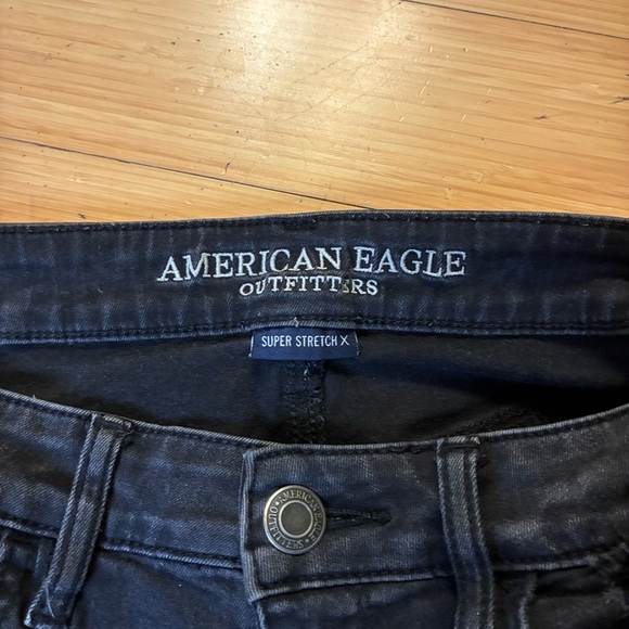 American Eagle Super Stretch X Black Distressed Jeans - Picture 5 of 5